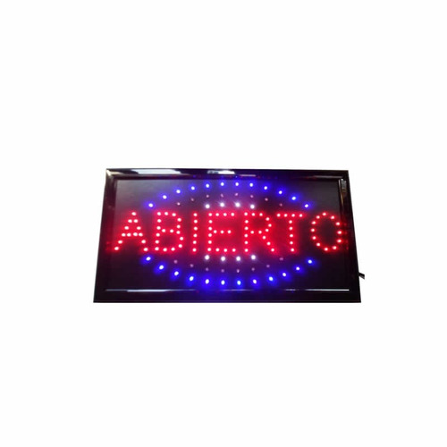 Cartel Led Abierto Salida Wc Bar A 220 V 45 X 25 Cms Mf Shop