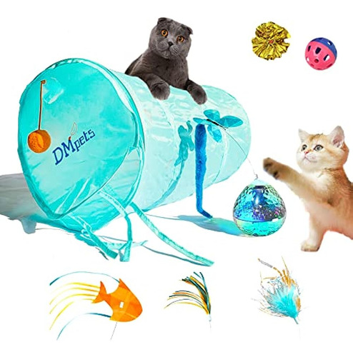 Dmpets Cat Tunnel Interactive Cat Toys Moving Butterfly Fish