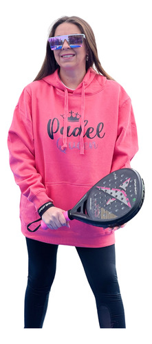 Poleron Padelero Mujer Tipo Hoodie Con Gorro