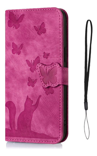 Funda Tipo Libro Flip Butterfly Cat Para Samsung Galaxy A71 A56 A55 A54 A53 A52s A51 A42 A36 A35 A34 A33 A32 4g 5g