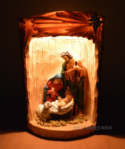 Presépio Natal Luminoso José Jesus E Maria