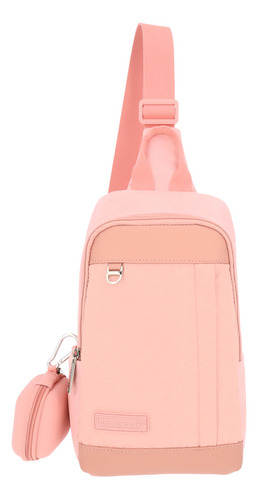 Mochila Cruzada Pechera Crossbody Airpack Urban Cross Color Rosa Diseño De La Tela Lisa