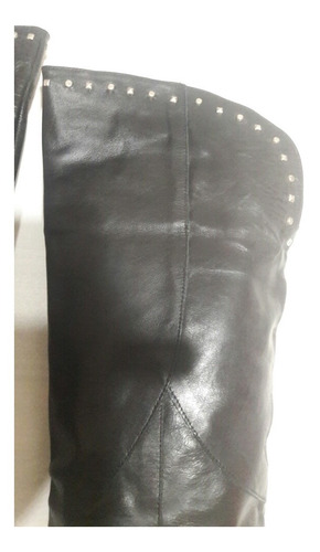 Botas Bucaneras De Cuero Negro 39