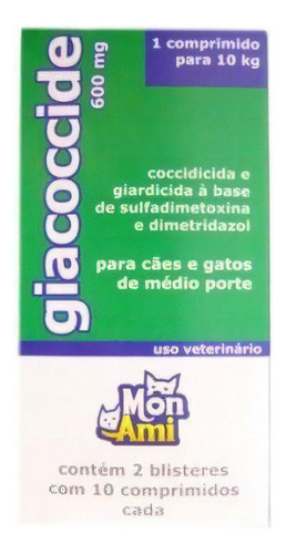 Giacoccide 600mg 20 Comprimidos - Mon Ami