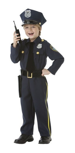 Disfraz De Policía Talla Small Para Niño, Halloween