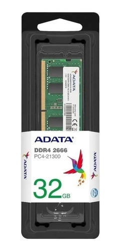 Memoria Ram Ddr4 32gb 2666mhz Adata Sodimm Para Notebook Cts