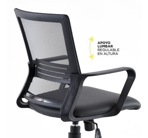 Silla De Escritorio Negra Gerencial Rolic Link Respaldo Mesh