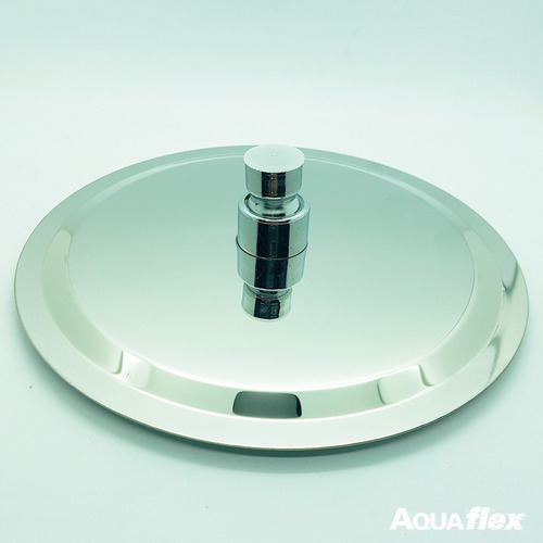 Imagen 3 de 10 de Flor Ducha Redonda 20cm Inox Caño 40cm 7051c C3 Aquaflex