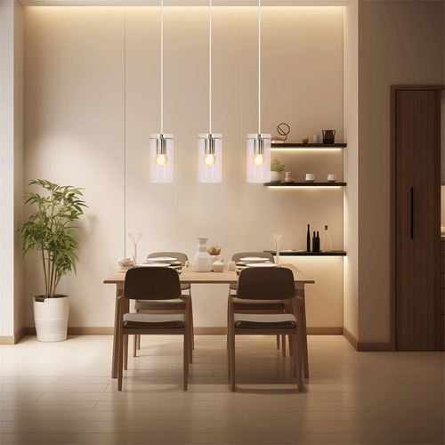 Lámpara Colgante Techo Moderna Decorativas 3 Piezas E27 Estructura Blanco
