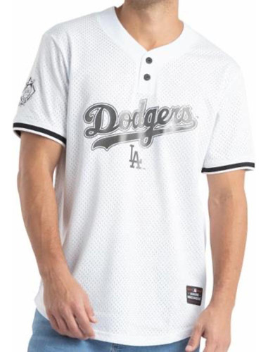 Jersey Mlb Dodgers Cuello V 4wh1 Blanco Para Hombre