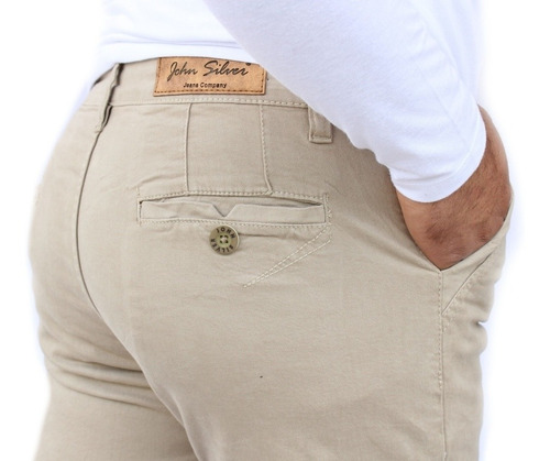 Imagen 4 de 9 de Pantalon Skinny De Gabardina Strech John Silver Para Hombre