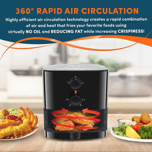 Imagen 3 de 4 de Freidora Eléctrica Sin Aceite Elite Gourmet De 1q Pack Con 2