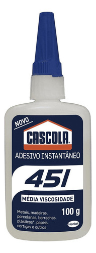 Cola Instantânea Adesiva Cascola 451 100g Cor Transparente