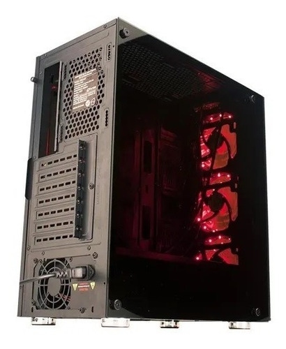Imagen 2 de 7 de Gabinete Pc Gamer Noga 8608 Luces Led 3 Cooler + Fuente 600w