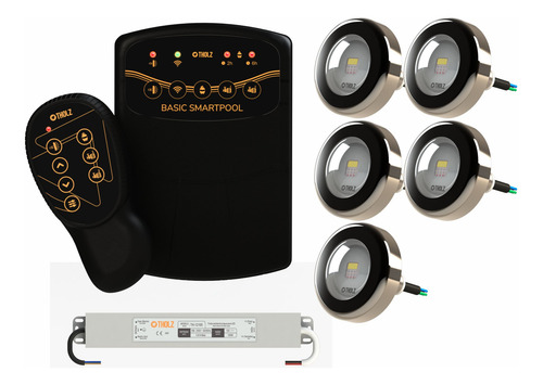 Kit Basic Smartpool 2a Geração Tholz + 05 Leds 15w Rgbw