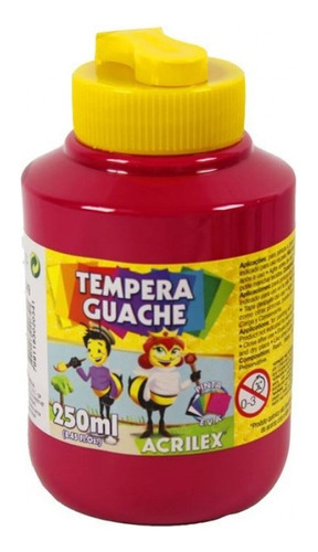 Tinta Tempera Guache Escolar Acrilex 250ml Cor Magenta