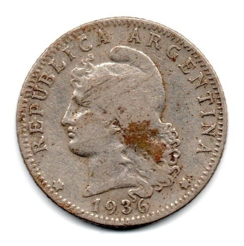 Moneda Argentina Niquel 20 Centavos 1936 Escasa