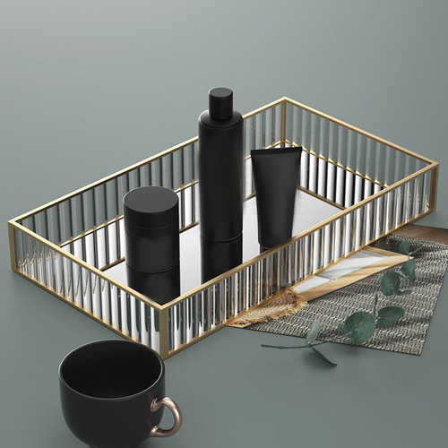Compatible Bandeja De Espejo De Cristal Bandeja De
