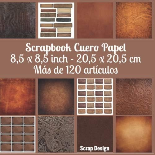 Libro: Scrapbook Cuero Papel 8,5 X 8,5 Inch - 20,5 X 20,5 Cm