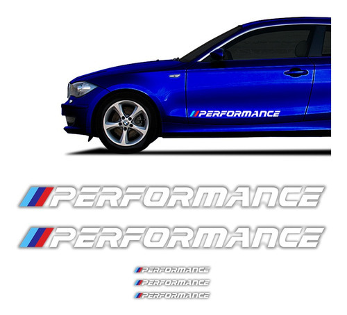 Faixas Bmw Performance Adesivos Lateral E Traseiro Branco