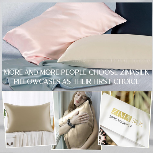 Funda De Almohada Zimasilk 100% Pura Seda De Morera 19 Momme