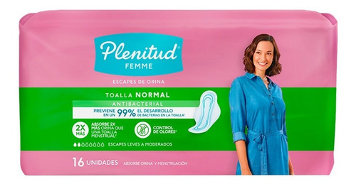 Imagen 3 de 3 de Plenitud Toalla Normal Femme X 16 Unidades