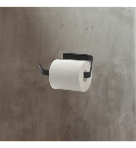Porta Papel Higiênico Quadrado Preto Fosco Papeleira