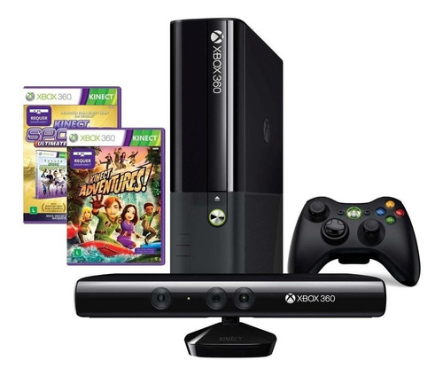 Xbox 360 250gb C/ Kinect + Controle S/ Fio + 2 Jogos Origin.