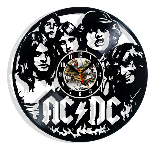 Rock On Time: Reloj Pared Vinilo Ac Dc Para Amante Musica