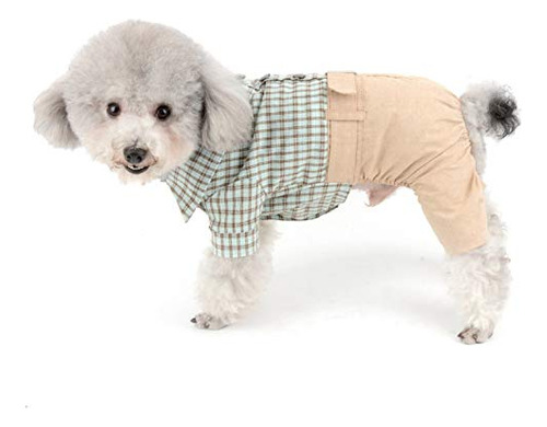 Camisa Cuadros Algodón Perros Pequeños Con Pantalón Y