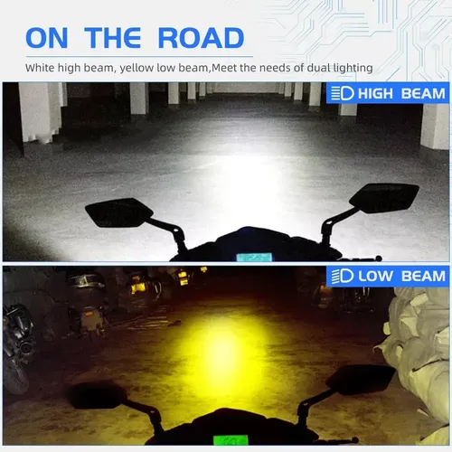 Combo Led Cree G4 Lupa H4 Hs1 Blanca/ambar + Punteras Led X2