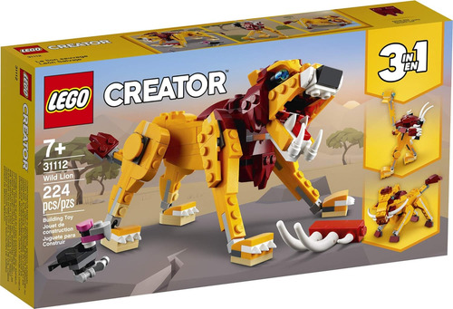 Lego Creador 3in1 Wild Lion 31112 3in1 Kit De Construcción D