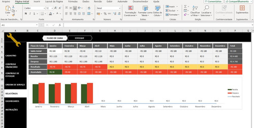 Planilha Para Controle Completo De Oficina Mecânica Em Excel