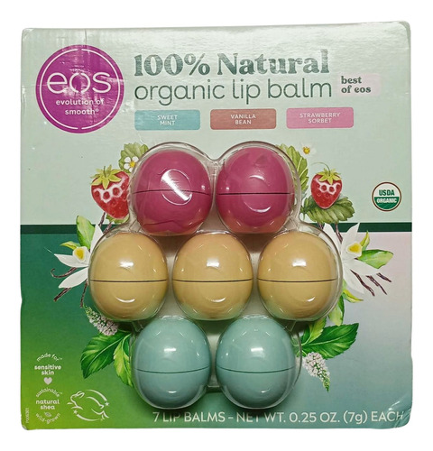 Eos Pack 7 Bálsamos Labiales Orgánicos Manteca De Karité