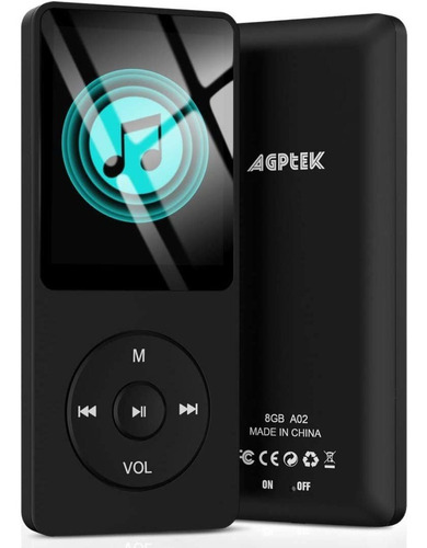 Reproductor MP3 Agptek B00XVVYGIC de 8GB color negro