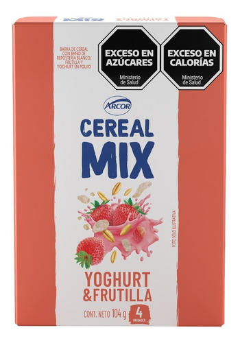 Barra Cereal Mix Sabor Yoghurt Frutilla X 4 Unidades