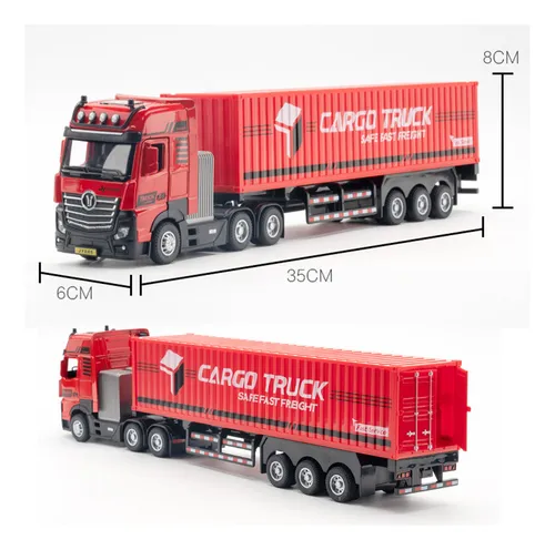 Container Truck Miniautos Metal Con Luces Y Sonido 1/50