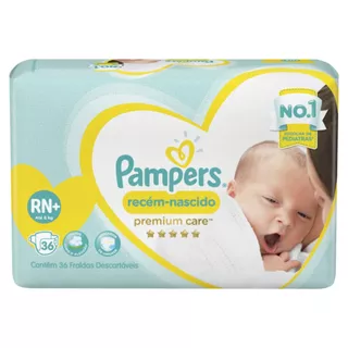 Fraldas Pampers Recém-Nascido Premium Care RN+ 36 unidades