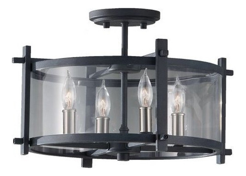 Murray Feiss Sf292 Ethan 4 Luz Semiflush Plafon Con Vidrio