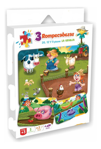 Puzzle Bontus La Granja X3 Rompecabezas De 28, 12 Y 9 Piezas