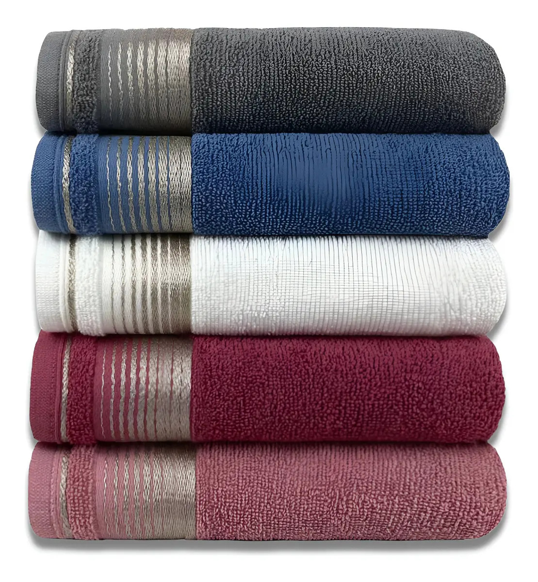Kit 5 Toalha Banhão Luxo 100% Algodão 80x150cm Alta Absorção Cor Sortido