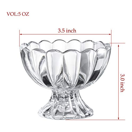 Juego De 6 Tazones/copas De Postre De Vidrio Forma De T...