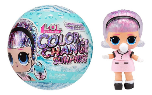 Imagen 4 de 8 de Lol Surprise Muñeca Color Change Con Glitter + Accesorios Ed