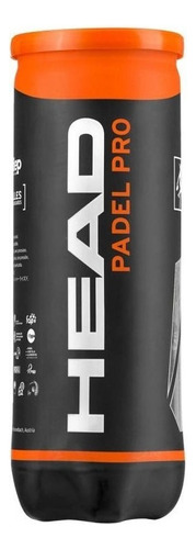 Pelota de Padel profesional Head Padel Pro color amarillo por unidad de 1 unidades por 3 por paquete