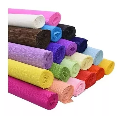 Papel crepe pliego X 5 colores surtidos