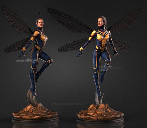 Marvel The Wasp + Nsfw Eva Lilly Stl/obj Para Impresión 3d