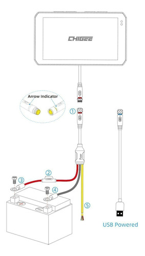 Navegador Moto Chigee-pantalla Aio-5 Play Smart Ridingsystem Negro América Del Sur