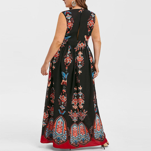 Vestido T Para Mujer, Talla Grande, Estampado A La Moda, Cue