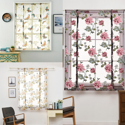 Cortina De Cocina Romana Con Forma De Flor De Peonía Y Persi
