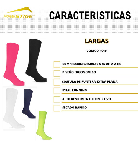 Pack X3 Medias Larga De Compresion Prestige Running Premium 